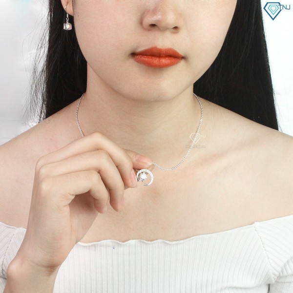 Tặng quà noel cho bạn gái dây chuyền mặt trăng ngôi sao khắc tên DCN0452 - Trang sức TNJ