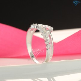 Tặng quà noel cho bạn gái nhẫn bạc nữ đá chìm mặt trái tim đẹp NN0250 - Trang Sức TNJ