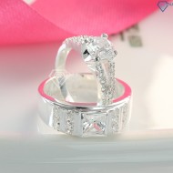 Quà noel cho bạn gái nhẫn đôi bạc đẹp ND0296