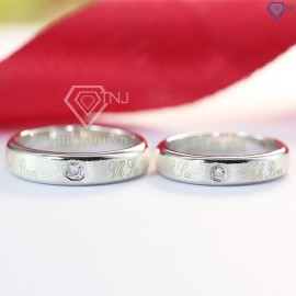 Tặng quà noel cho người yêu nhẫn bạc đôi khắc tên theo yêu cầu ND0351 - Trang sức TNJ