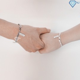 Tặng quà noel cho người yêu vòng bạc đôi nam nữ khắc tên theo yêu cầu LTD0015 - Trang sức TNJ