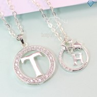 Quà noel tặng bạn gái dây chuyền bạc đôi khắc tên DCD0022 - Trang sức TNJ