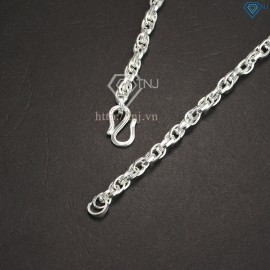 Quà giáng sinh cho bạn trai dây chuyền bạc nam dạng xoắn DCK0002 - Trang Sức TNJ