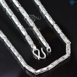 Quà giáng sinh cho bạn trai dây chuyền bạc nam đốt trúc nam tính DCK0004 - Trang Sức TNJ