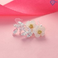 Bông tai hoa mai cho nữ đính đá đẹp BTN0116 - Trang Sức TNJ