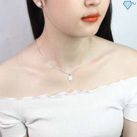 Tặng quà sinh nhật cho chị gái dây chuyền bạc nữ cỏ 4 lá DCN0115 - Trang Sức TNJ