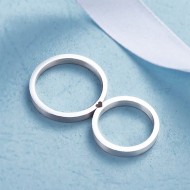 Nhẫn cặp bạc nhẫn cặp bạc hình trái tim ghép ND0276