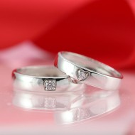 Nhẫn đôi bạc nhẫn cặp bạc đẹp đơn giản ND0348