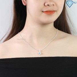 Dây chuyền bạc cho nữ mặt đá vuông DCN0510 - Trang sức TNJ