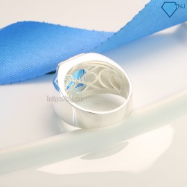 Quà valentine cho nam nhẫn bạc nam mặt đá xanh dương NNA0047 - Trang Sức TNJ