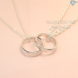 Quà valentine cho nam dây chuyền cặp đôi bạc khắc tên theo yêu cầu DCD0019