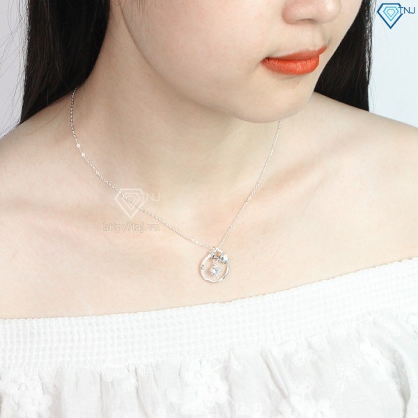Quà valentine cho vợ dây chuyền bạc nữ mặt trăng sao khắc tên DCN0249 - Trang sức TNJ