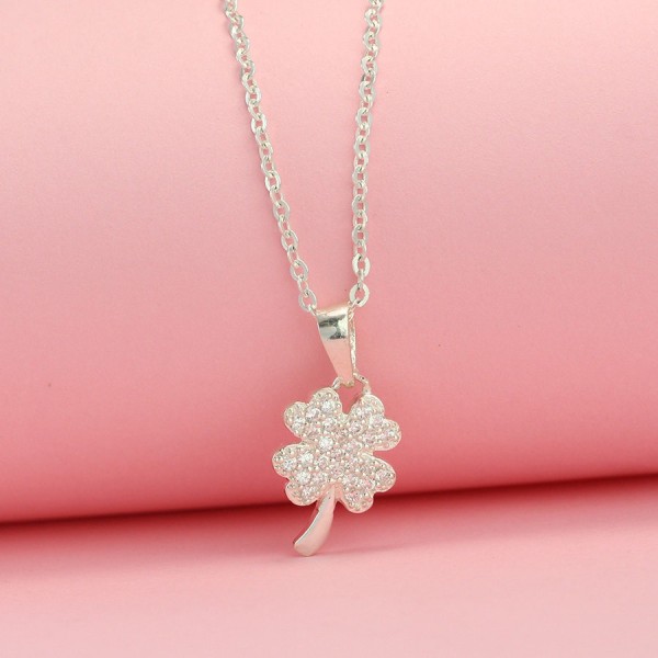 Quà valentine cho vợ dây chuyền bạc nữ cỏ 4 lá DCN0115