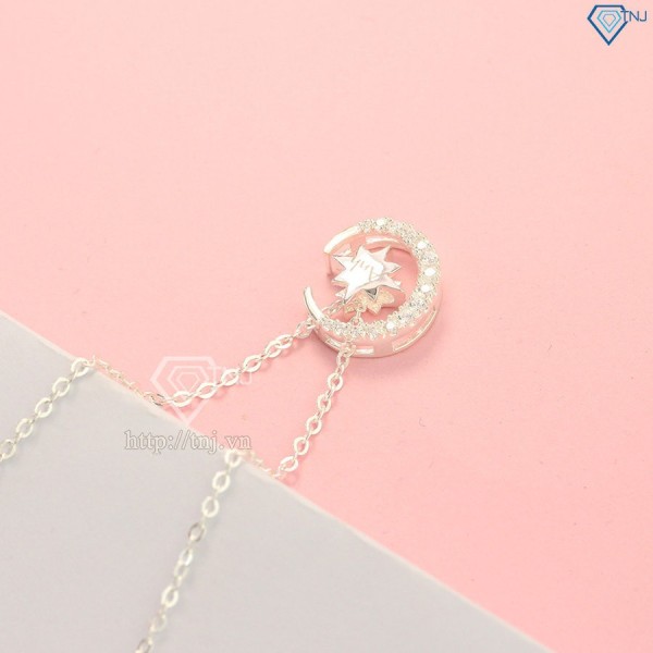 Quà valentine cho vợ dây chuyền mặt trăng ngôi sao khắc tên DCN0452 - Trang sức TNJ