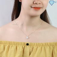 Quà valentine cho vợ dây chuyền cỏ 4 xoay đính đá trắng DCN0508 - Trang sức TNJ