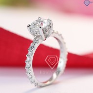 Quà valentine cho vợ nhẫn bạc nữ cá tính đính đá cao cấp NN0141 - Trang Sức TNJ