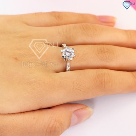 Quà valentine cho vợ nhẫn bạc nữ đẹp đính đá sang trọng NN0201 - Trang Sức TNJ