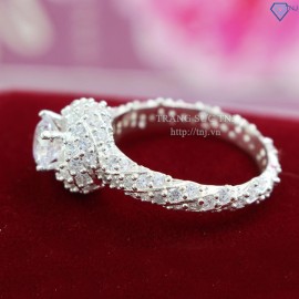 Quà valentine cho vợ nhẫn bạc nữ đẹp đính đá Cucbic Zirconia cao cấp NN0086