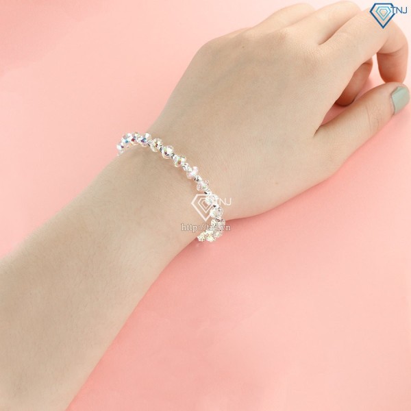 Quà valentine cho vợ lắc tay pha lê bằng bạc khắc tên LTN0176 - Trang sức TNJ