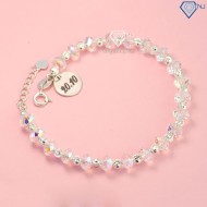 Quà valentine cho vợ lắc tay pha lê bằng bạc khắc tên LTN0176 - Trang sức TNJ
