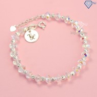 Quà valentine cho vợ lắc tay pha lê bằng bạc khắc tên LTN0176 - Trang sức TNJ