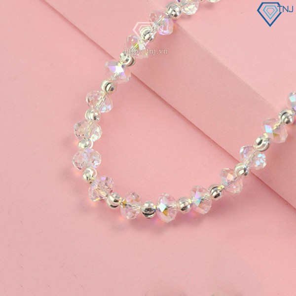 Quà valentine cho vợ lắc tay pha lê bằng bạc khắc tên LTN0176 - Trang sức TNJ