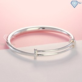 Quà valentine cho vợ vòng tay bạc nữ dạng kiềng khắc tên LTN0213 - Trang Sức TNJ