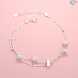 Quà valentine cho vợ lắc chân bạc nữ đẹp lập phương tinh tế LCN0035