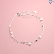 Quà valentine cho vợ lắc chân bạc nữ họa tiết Trái Tim nhỏ LCN0030