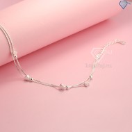 Quà valentine cho vợ lắc chân bạc nữ họa tiết Trái Tim nhỏ LCN0030