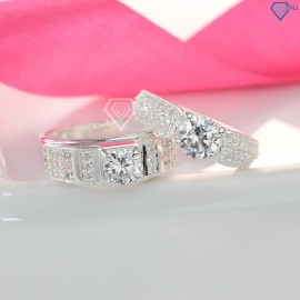 Quà valentine cho vợ nhẫn đôi bạc nhẫn cặp bạc đẹp ND0269