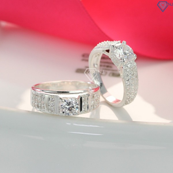 Quà valentine cho vợ nhẫn đôi bạc nhẫn cặp bạc đẹp ND0269