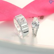 Quà valentine cho vợ nhẫn đôi bạc đẹp ND0296