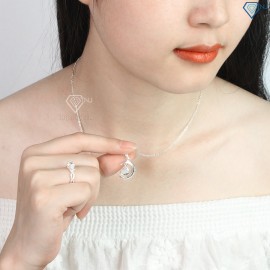 Quà valentine cho người yêu dây chuyền bạc nữ cá tính khắc tên DCN0423