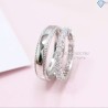 Nhẫn đôi bạc nhẫn cặp bạc đẹp đinh đá ND0323