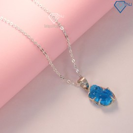 Dây chuyền Tỳ hưu mặt đá xanh dương DCN0512 - Trang sức TNJ