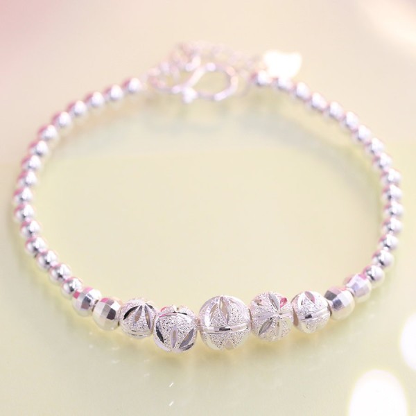 Quà valentine cho người yêu lắc tay bi bạc nữ tinh tế và sang trọng LTN0096