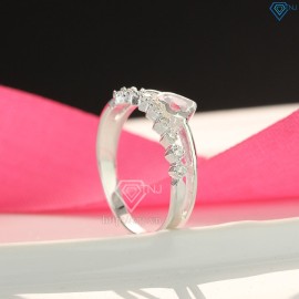 Quà valentine cho người yêu nhẫn bạc nữ đá chìm mặt trái tim đẹp NN0250 - Trang Sức TNJ