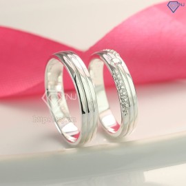 Quà valentine cho người yêu nhẫn đôi bạc đẹp ND0417 - Trang sức TNJ