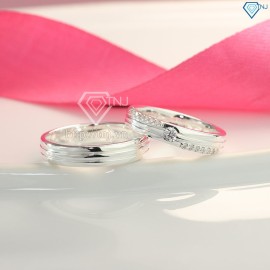 Quà valentine cho người yêu nhẫn đôi bạc đẹp ND0417 - Trang sức TNJ