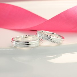 Quà valentine cho người yêu nhẫn đôi bạc đẹp ND0417