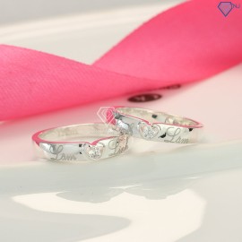 Quà valentine cho người yêu nhẫn đôi bạc trái tim đẹp ND0390 - Trang Sức TNJ