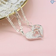 Quà valentine cho người yêu dây chuyền cặp hình trái tim DCD0021 - Trang sức TNJ