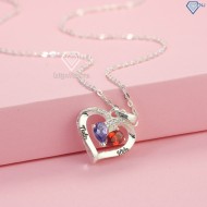 Quà valentine cho bạn gái dây chuyền bạc nữ khắc tên hình trái tim DCN0496 - Trang sức TNJ