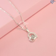Quà valentine cho bạn gái dây chuyền hình trái tim đôi khắc tên DCN0492 - Trang Sức TNJ