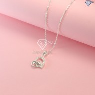 Quà valentine cho bạn gái dây chuyền hình trái tim đôi khắc tên DCN0492 - Trang Sức TNJ