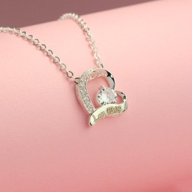 Quà valentine cho bạn gái dây chuyền bạc nữ khắc tên hình trái tim DCN0495
