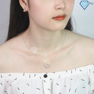 Quà valentine cho bạn gái dây chuyền bạc nữ khắc tên hình trái tim DCN0495 - Trang sức TNJ