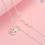 Quà tặng valentine dây chuyền bạc nữ mặt trăng tim khắc tên theo yêu cầu DCN0422 - Trang sức TNJ