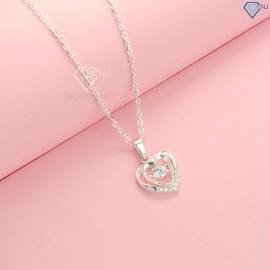 Tặng quà valentine cho người yêu dây chuyền bạc nữ hình trái tim DCN0424 - Trang sức TNJ